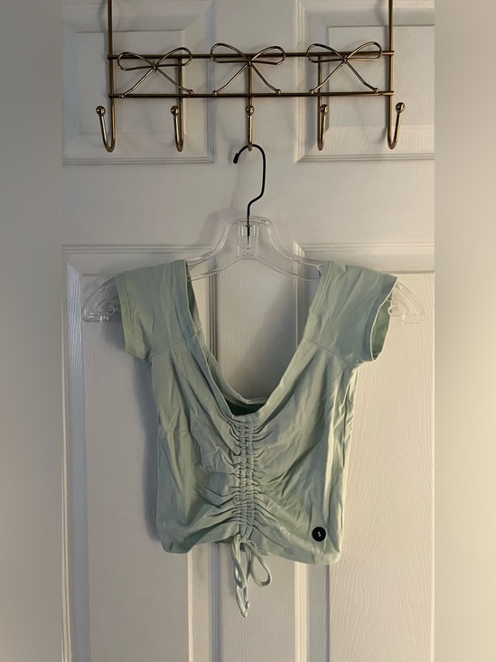 Hollister Tops - Hollister Light Mint Ruched Drawstring Crop Top